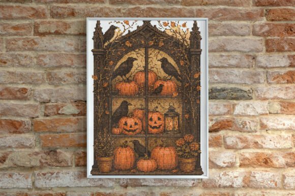 Halloween Autumn Gothic Window
