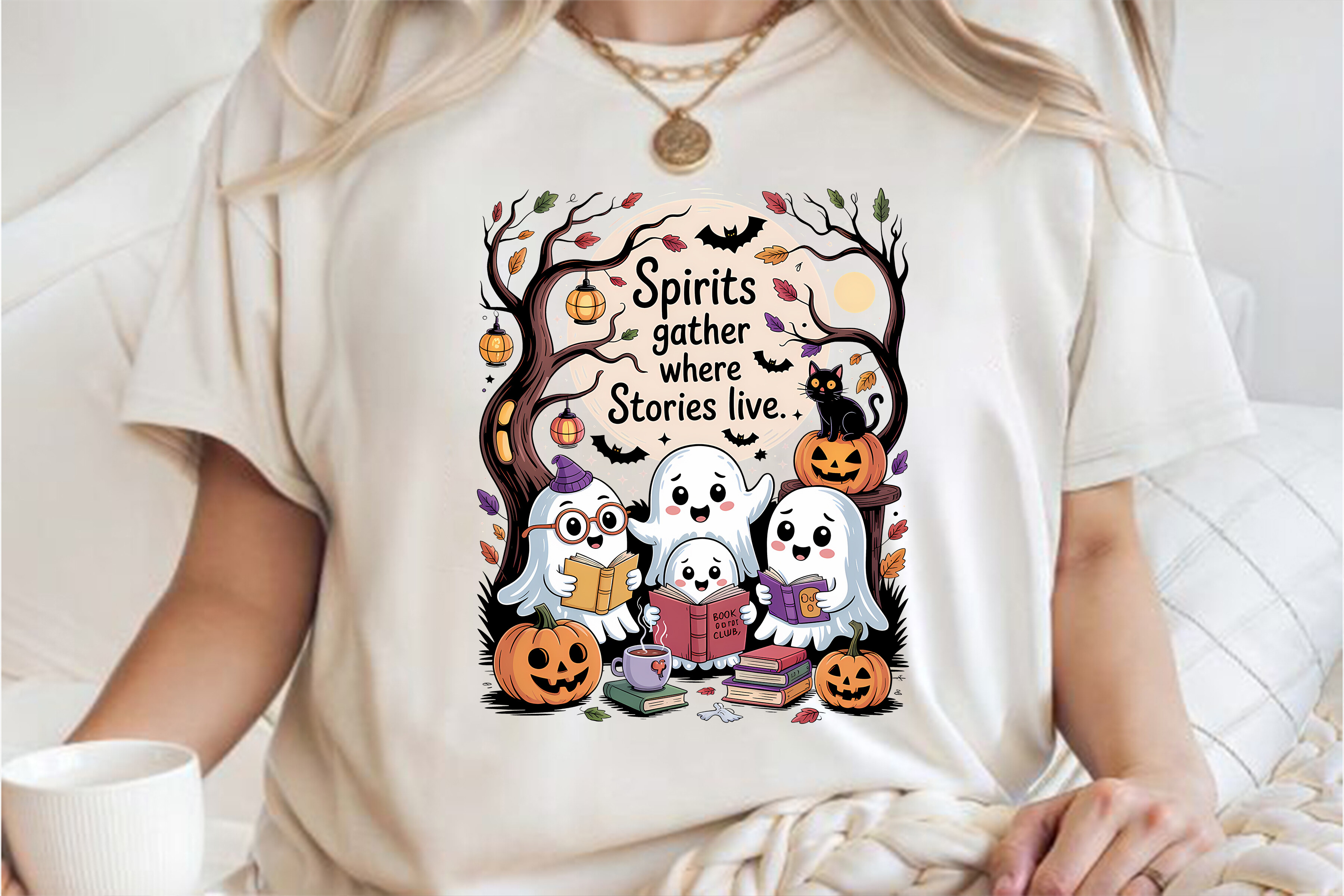 Halloween Ghost Reading Book Sublimation Graphic by Arsad Uzzaman ...