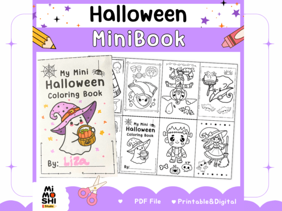 Halloween Mini Coloring Book | Printable