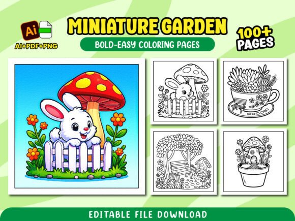 Miniature Garden Coloring Pages for Kids