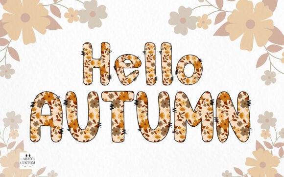 Preppyautumn Floral Font PNG with transparent background - Preview 1