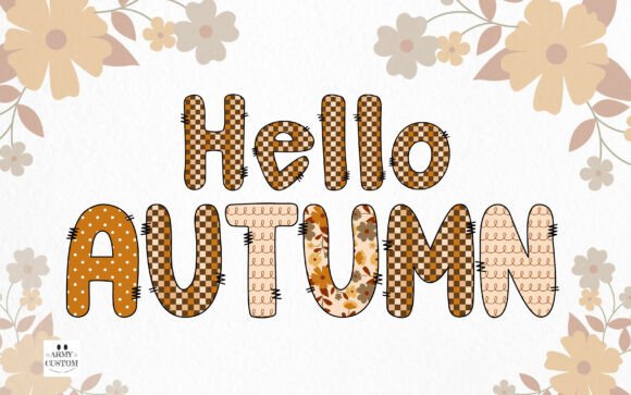 Preppyfall3 Checkered Font PNG with transparent background - Preview 1