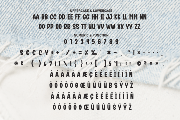 Retro Denim Font PNG with transparent background - Preview 6