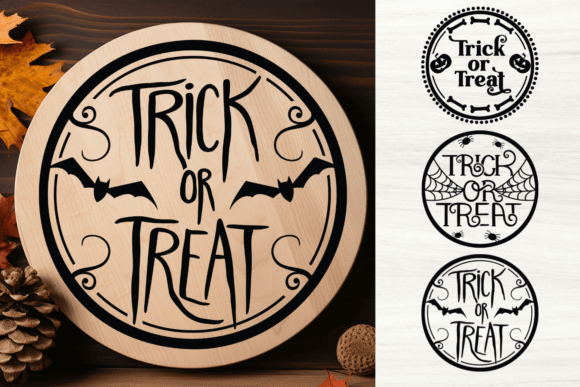 Vintage Halloween Round Porch Signs Graphics