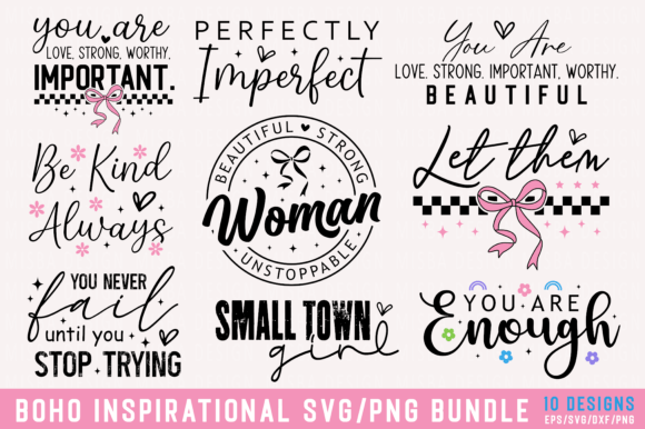Boho Inspirational SVG PNG Bundle
