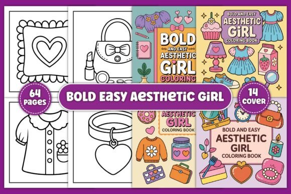 Bold Easy Aesthetic Girl Coloring Pages