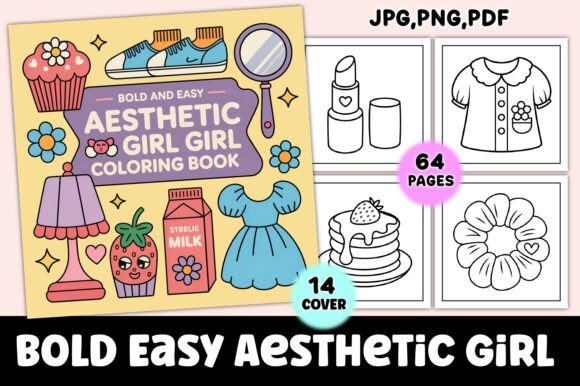 Bold Easy Aesthetic Girl Coloring Pages