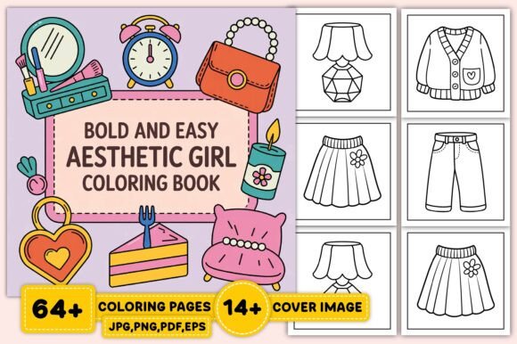 Bold Easy Aesthetic Girl Coloring Pages