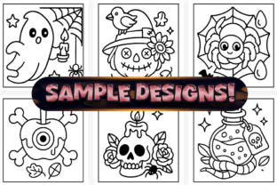 Bold Easy Tattoo Spooky Coloring Pages Graphic by Craftsbeefy ...
