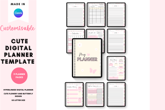 Canva Digital Planner (Cute Design)