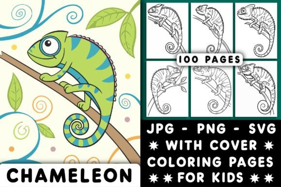 Chameleon Coloring Page for Kids