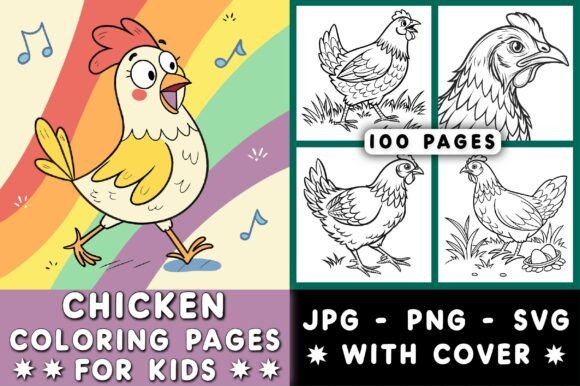 Chicken Coloring Page for Kids