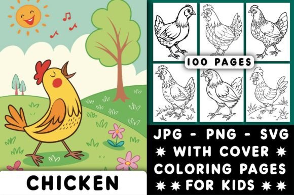 Chicken Coloring Page for Kids