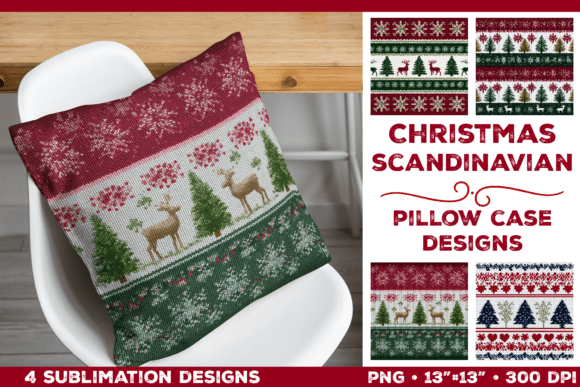 Christmas Pillowcase Sublimation Design Graphics