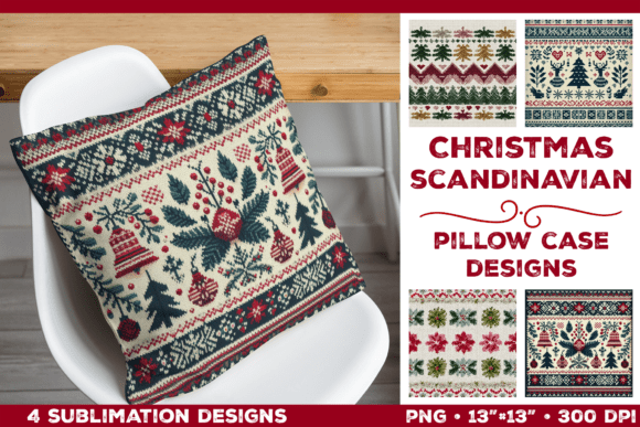 Christmas Pillowcase Sublimation Design Graphics