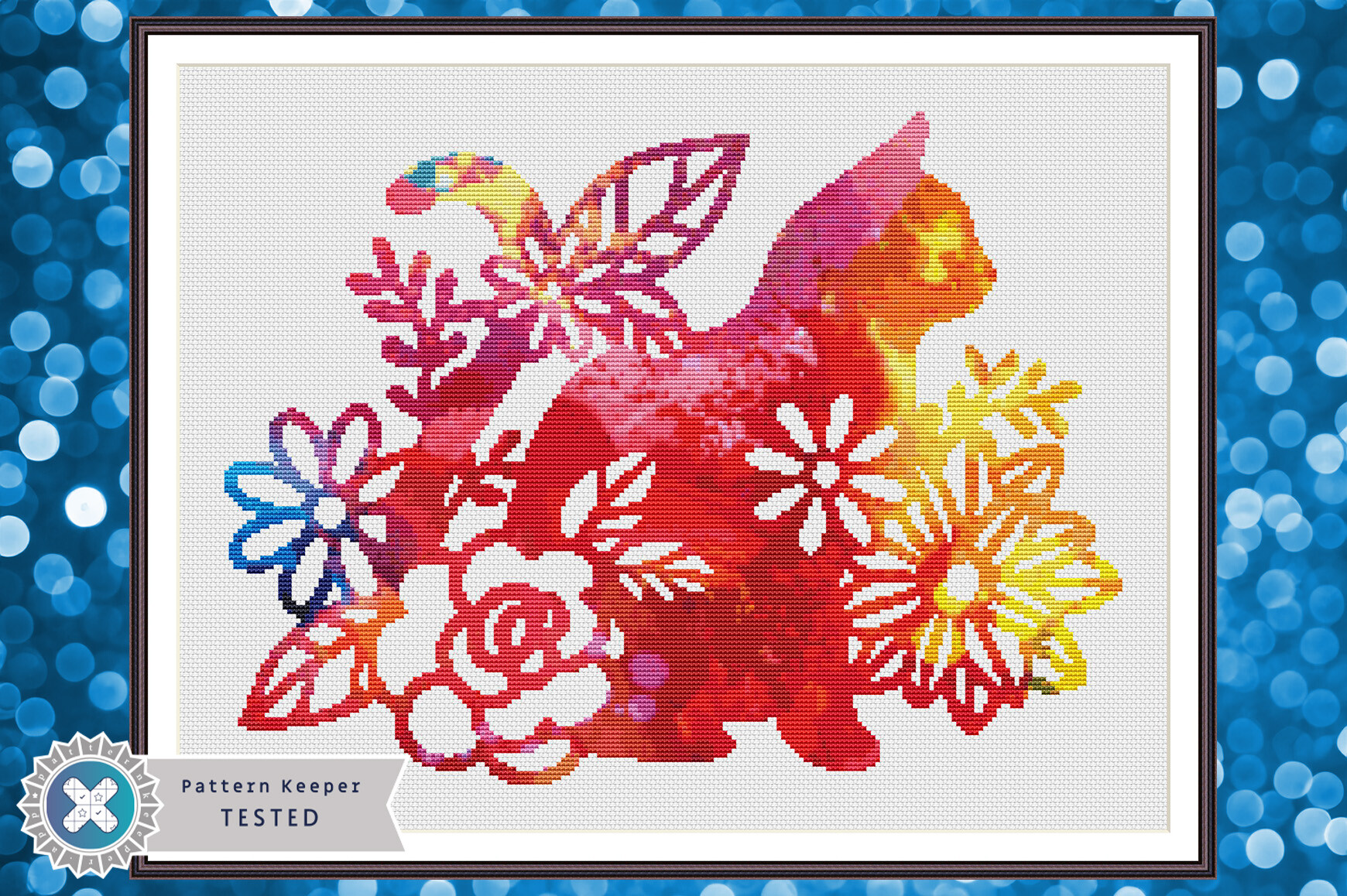 Colorful Cat Cross Stitch Pattern PDF