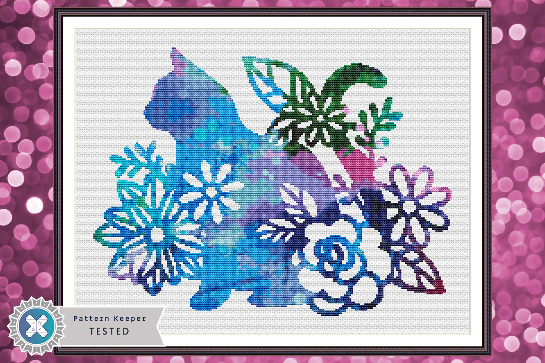 Colorful Cat Cross Stitch Pattern PDF