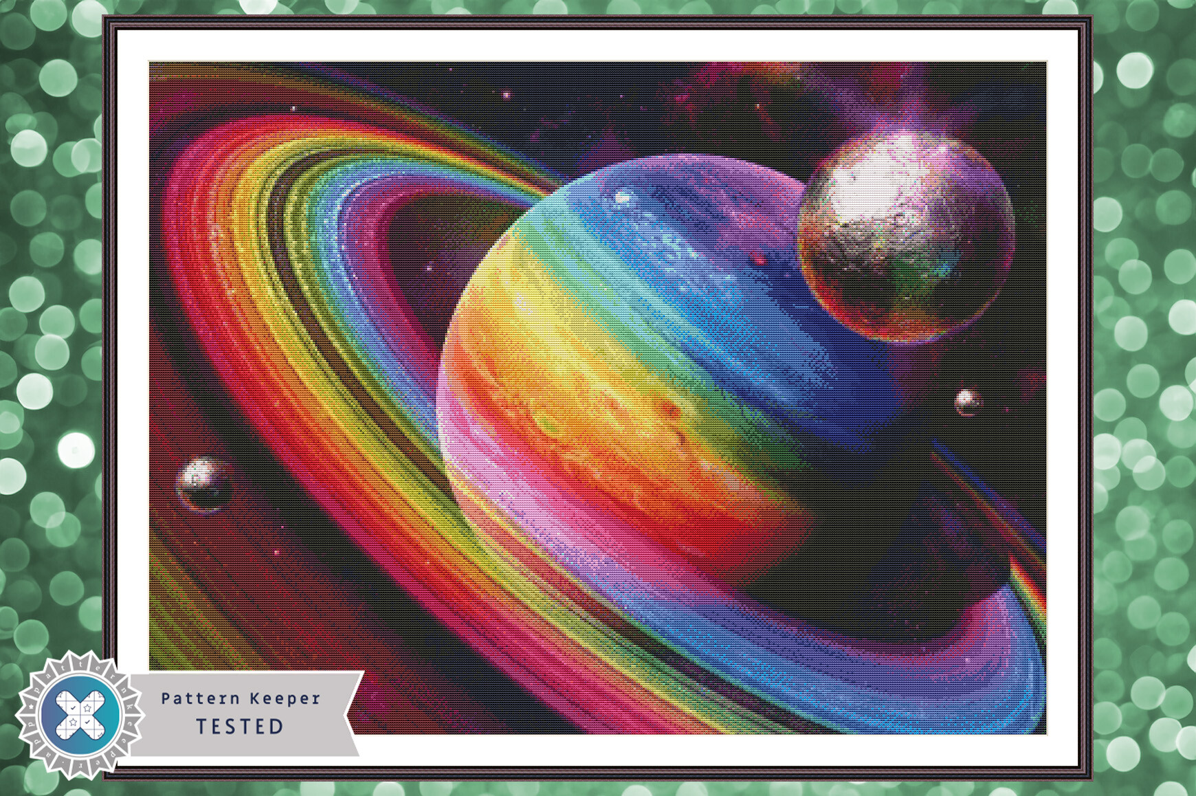 Cross Stitch Pattern PDF Saturn Planet