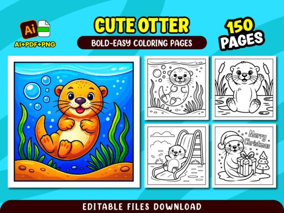 Cute Otter Coloring Pages for Children