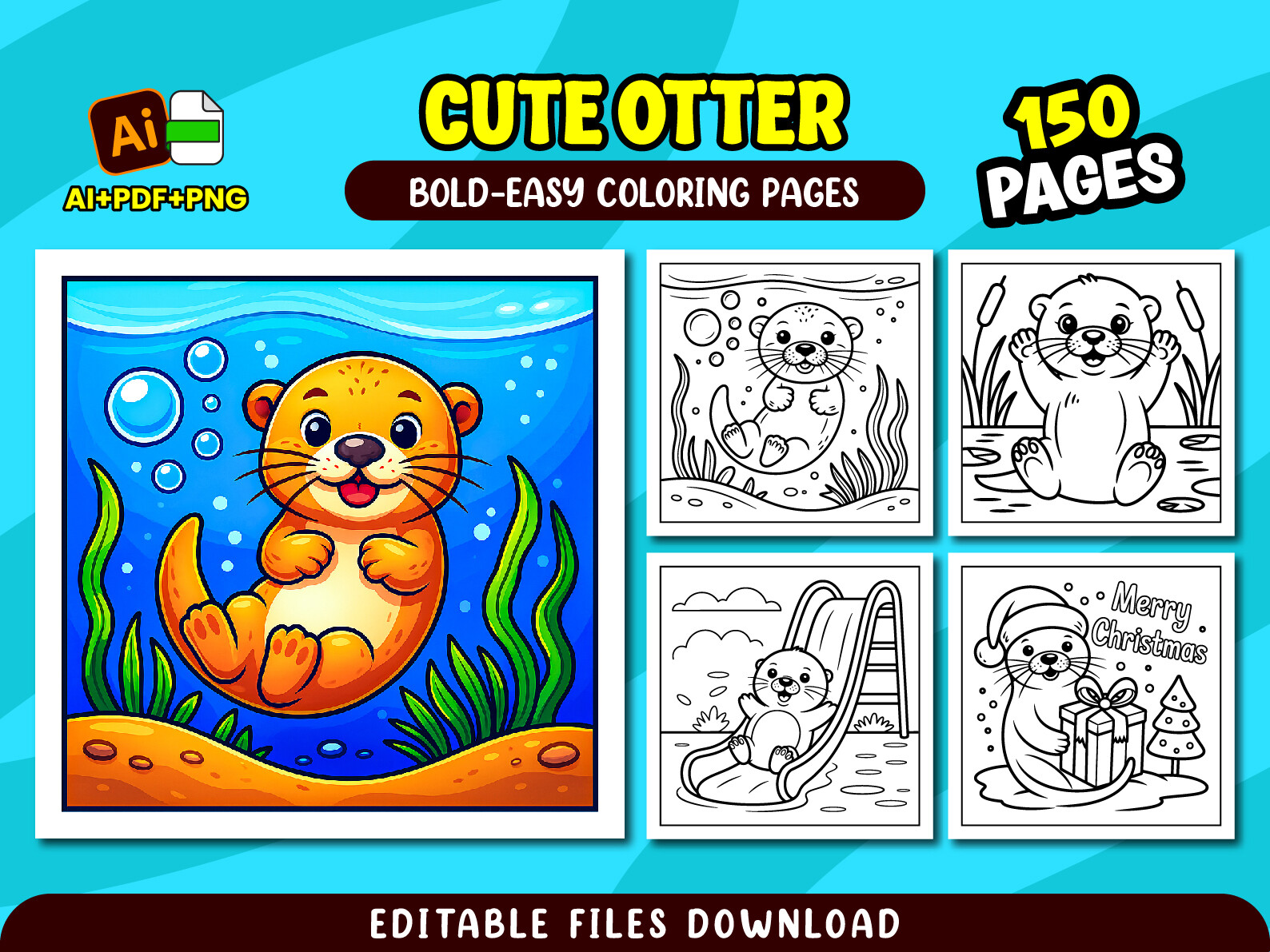 Cute Otter Coloring Pages for Children