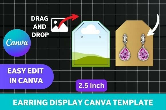 Earring Display Card Canva Template