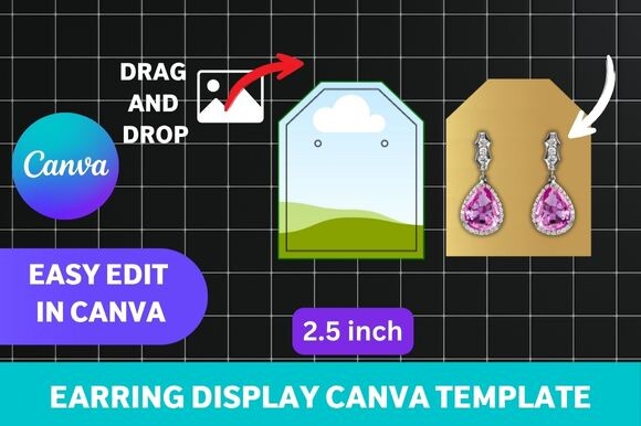 Earring Display Card Canva Template