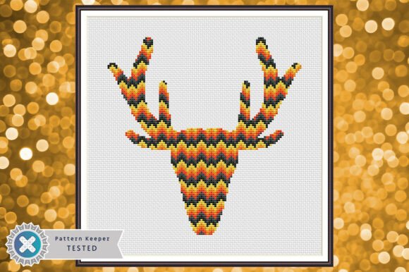 Geometrical Deer Cross Stitch Pattern
