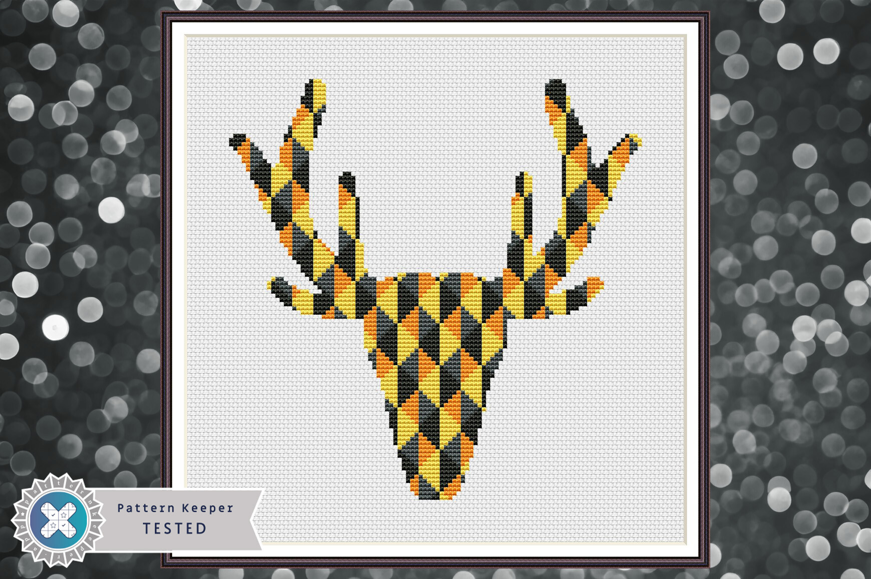 Geometrical Deer Cross Stitch Pattern