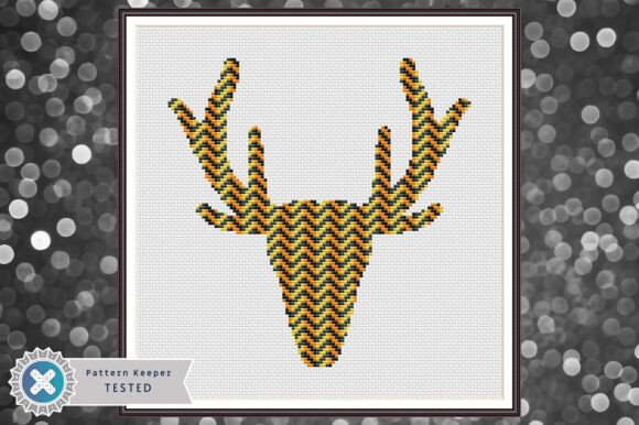 Geometrical Deer Cross Stitch Pattern