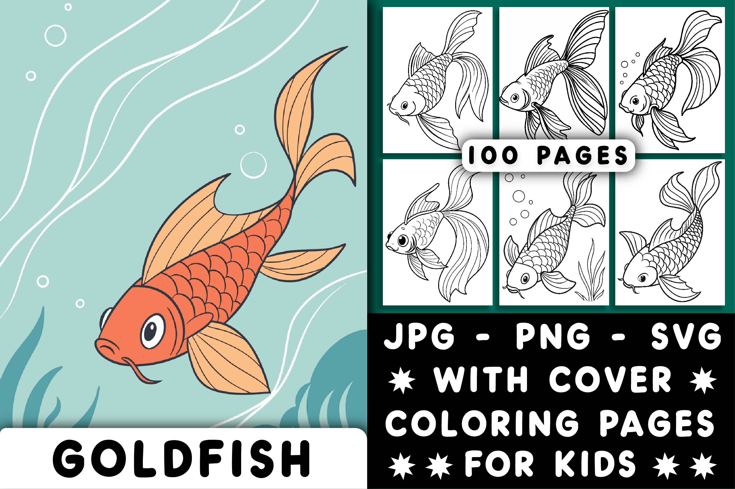 Goldfish Coloring Page for Kids