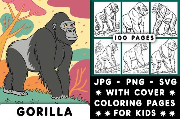 Gorilla Coloring Page for Kids