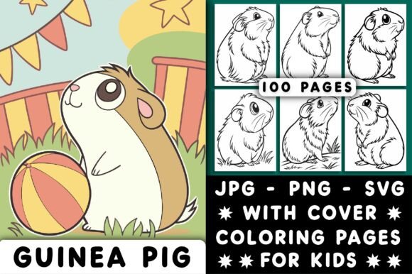Guinea Pig Coloring Page for Kids