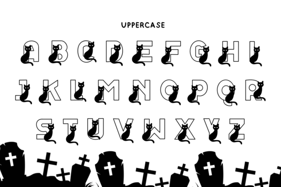 Halloween Black Cat Font - Preview 6