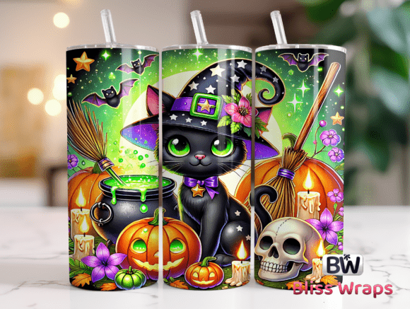 Halloween Cat 20oz Tumbler Wrap