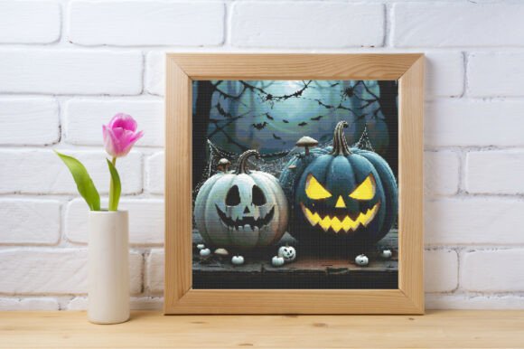 Halloween Haunted Pumpkin Pair