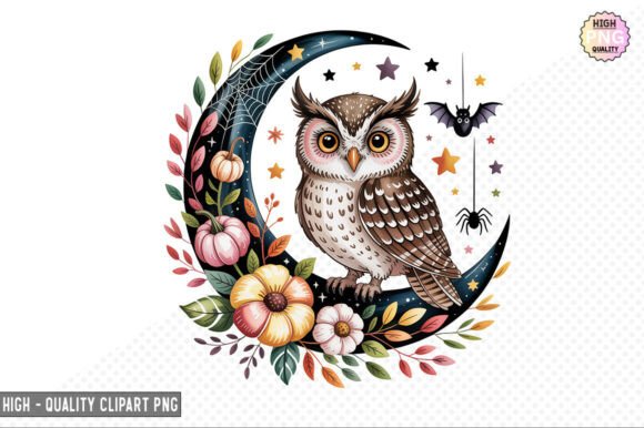 Spooky Cute Owl Clipart Bundle Bundle · Creative Fabrica