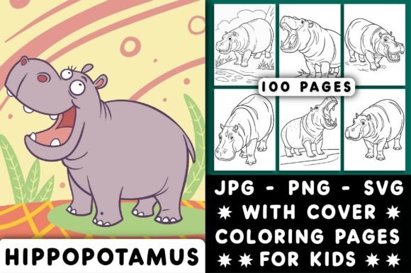 Hippopotamus Coloring Page for Kids