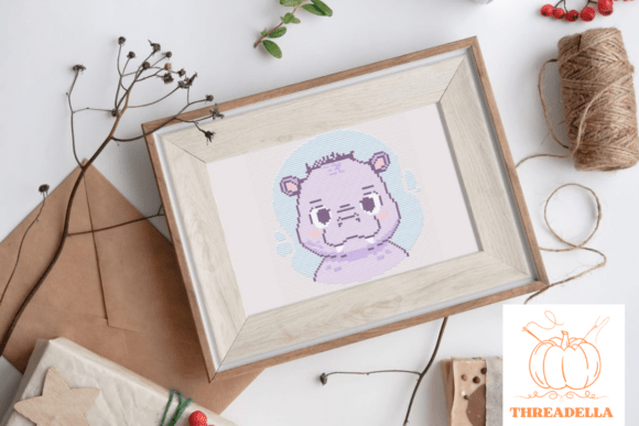 Hippopotamus Cross-Stitch Pattern