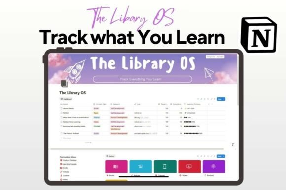 Library OS – Notion Template Grafika Strony Internetowe Przez YanisNotion
