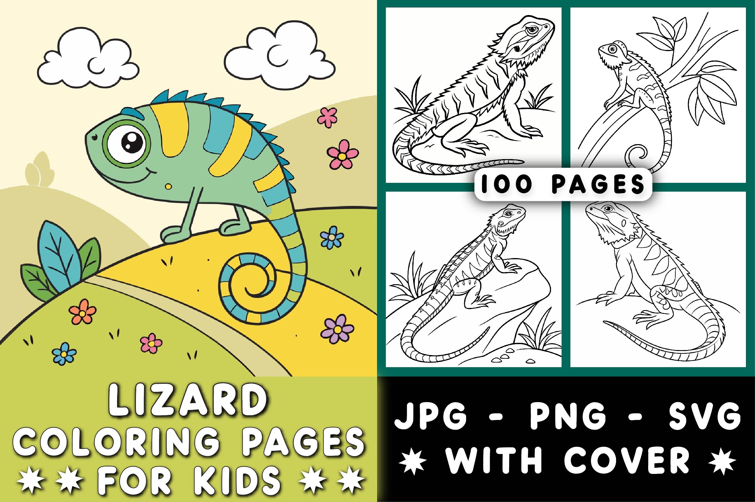 Lizard Coloring Page for Kids