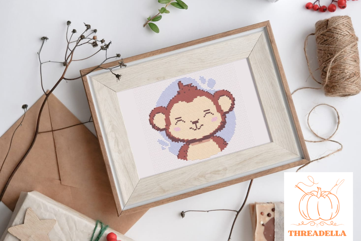 Macaque Cross-Stitch Pattern