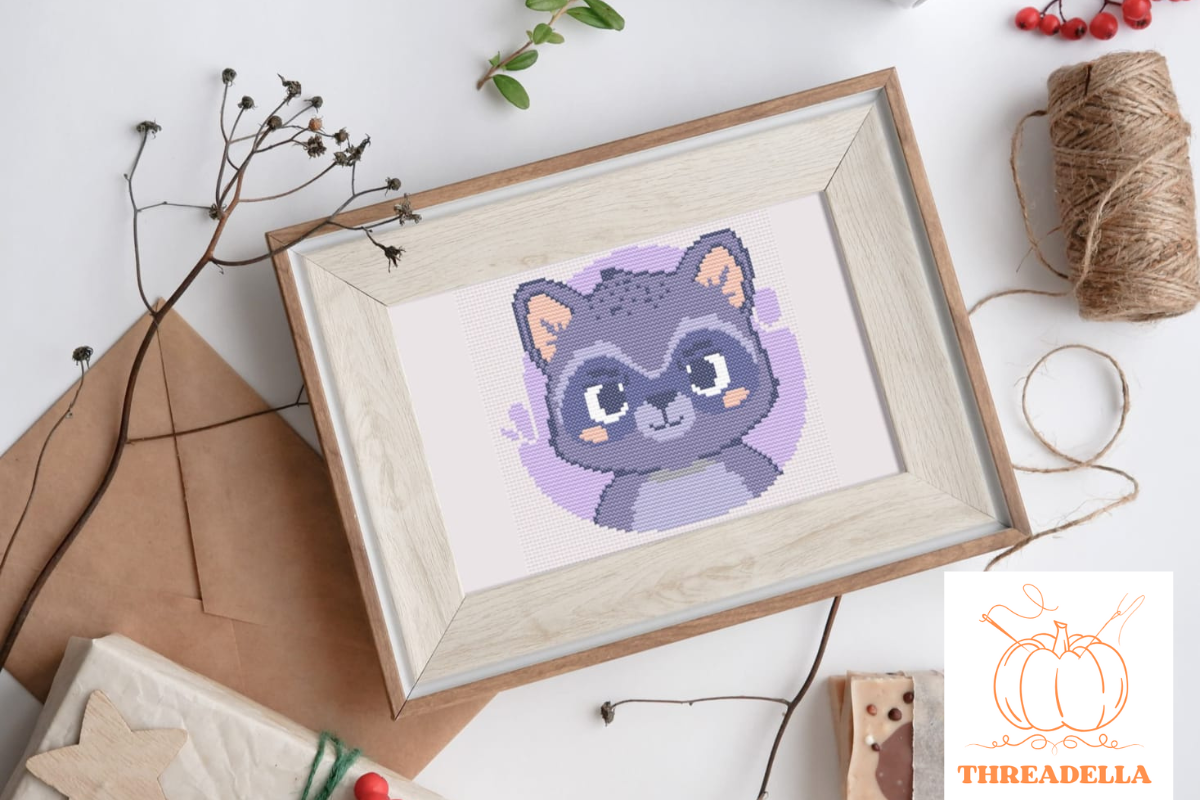 Raccoon Cross-Stitch Pattern