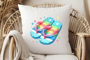Retro Summer Flip Flops Clipart PNG Graphic by Simo Creative Studio ...