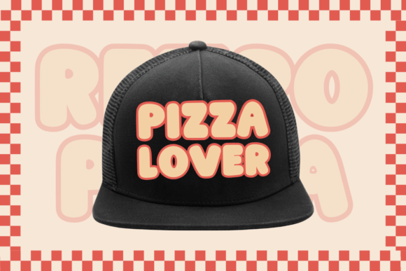 Retro Pizza Regular Font Font PNG with transparent background - Preview 5
