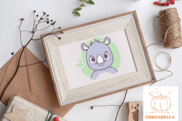 Rhinoceros Cross-Stitch Pattern