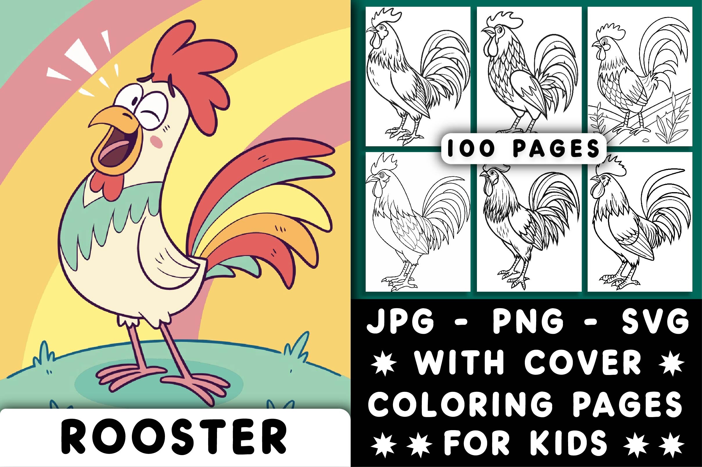 Rooster Coloring Page for Kids