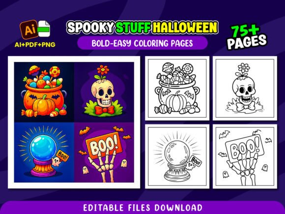 Spooky Stuff Coloring Pages for Kids