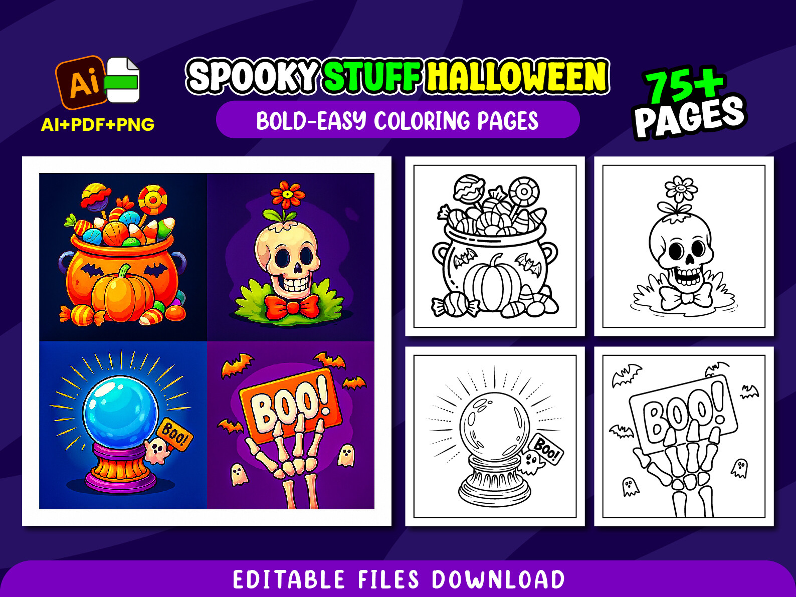 Spooky Stuff Coloring Pages for Kids