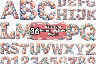 Summer Alphabet Clipart PNG Bundle Graphic by Simo Creative Studio ...