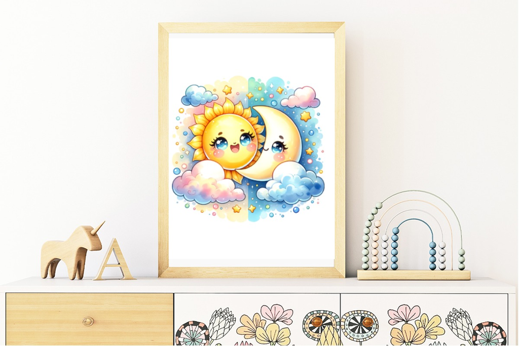 Sun and Moon Nursery Art